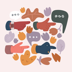 Vector illustration of Hands finger pointing to something