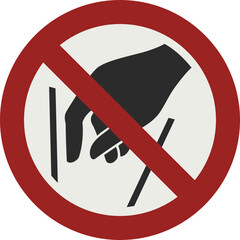 PROHIBITION SIGN PICTOGRAM, No reaching in ISO 7010 – P015, SVG