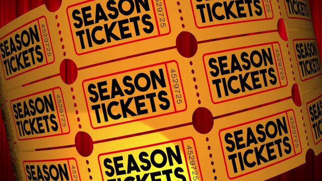 Season Tickets Stage Red Curtains Theater Performance Seats Special VIP Access 3d Animation