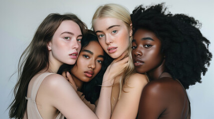 Obraz premium Diverse beauty portrait: women of different ethnicities
