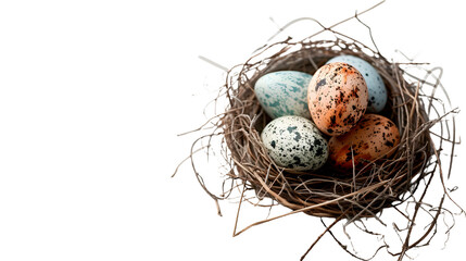 Naklejka na ściany i meble A Birds Nest With Eggs, cut out Easter symbol