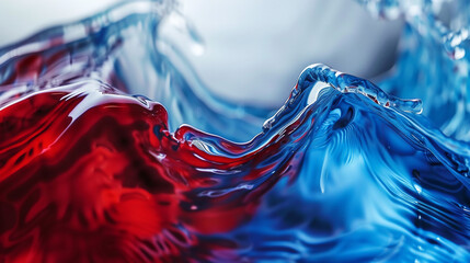A splash of red, white, and blue water, resembling the American flag.