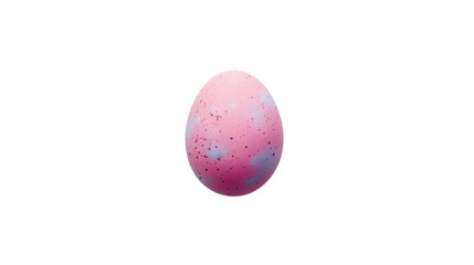 Pink and Blue Speckled Egg on White Background, cut out Easter symbol