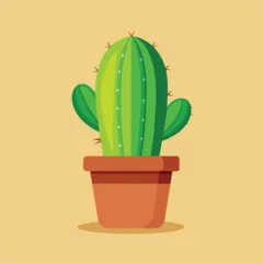 Deurstickers Cactus in pot cactus in a pot