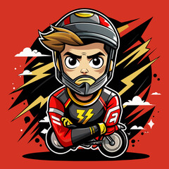 Super biker  tshirt sticker design