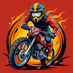 Super biker  tshirt sticker design