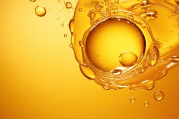 Close up of golden liquid, bubbles, and pipette