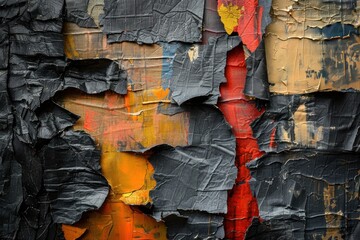 Elegant Abstract Acrylic Painting on Dark Background with Brush Strokes
