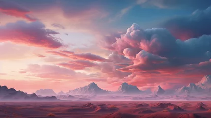 Deurstickers desert and clouds © CreativeContent