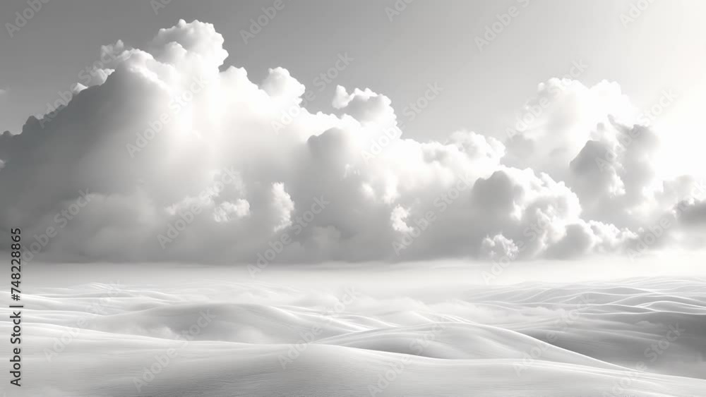 Poster emphasizing the rolling undulating texture created by the movement of clouds in the sky.