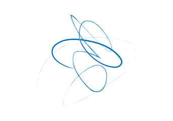 Icono de firma y rúbrica en azul escrita a mano