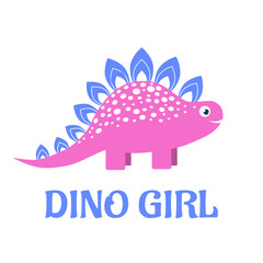 Cute dinosaur on a white background. Vector illustration