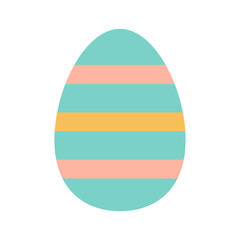 Cute easter egg flat illustration isolated on white. Vector illustration