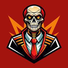 Skeleton Man illustration for tshirt sticker design