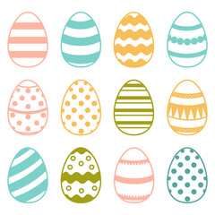 Set of colored Easter Eggs. Vector illustration