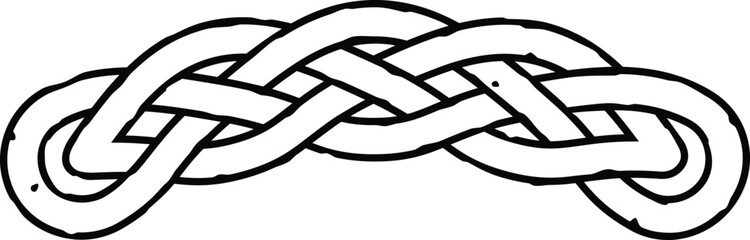 Grunge Curved Celtic Knot Border Ornament