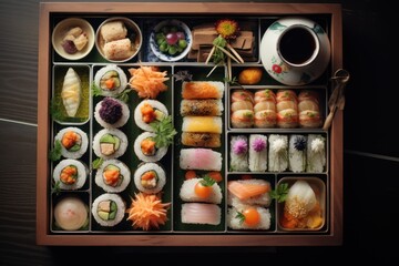 Japanese Bento Lunch box top view