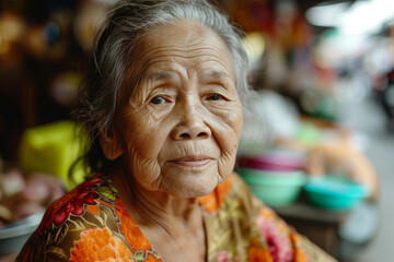 Fototapeta premium Authentic Glimpse: Capturing the Life of a Thai Local 