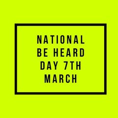 National be Heard day 7th march 