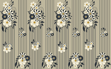 Premium colorful floral pattern design. Seamless pattern with flowers. Vector design.