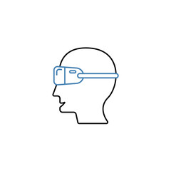 headset concept line icon. Simple element illustration. headset concept outline symbol design.