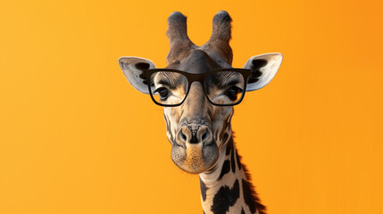Stylish Giraffe Wearing Glasses