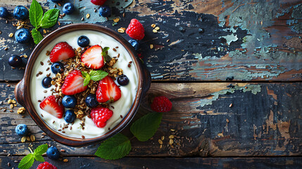  Granola with greek yogurt and berries strawberry