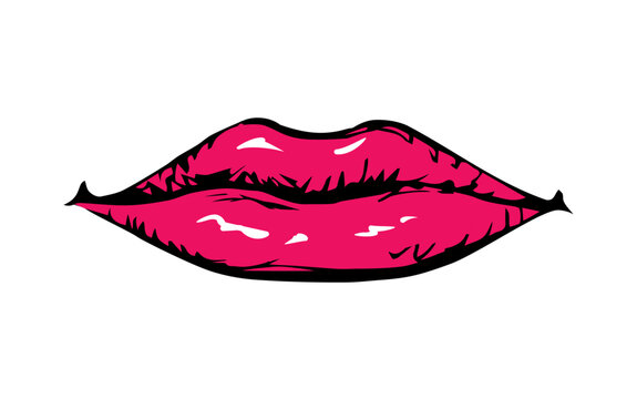 Lips. Vector drawing icon sign