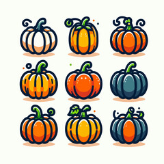 Set pumpkins for Halloween.