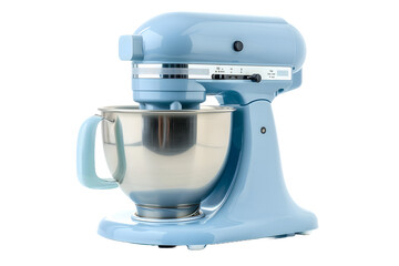 Professional Blue Stand Mixer Isolated on White Background
