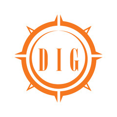 DIG letter design. DIG letter technology logo design on white background. DIG Monogram logo design for entrepreneur and business.