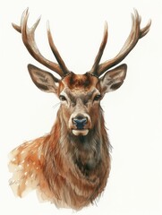 Majestic Stag in Wildlife Forest Illustration Generative AI