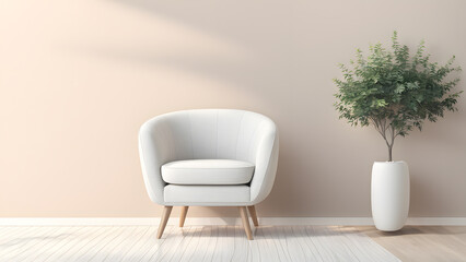 Wooden Feet Detail Enhancing the Beauty of Isolated 3D White Wingback Armchair