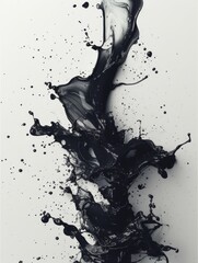 Dynamic Ink Splash Black Watercolor Background Generative AI