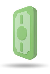 money 3d render realistic banknote icons