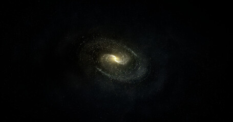 Galaxy Background 3D Illustration. Spiral Galaxy Spinning Background. Galaxy Rotate Background.