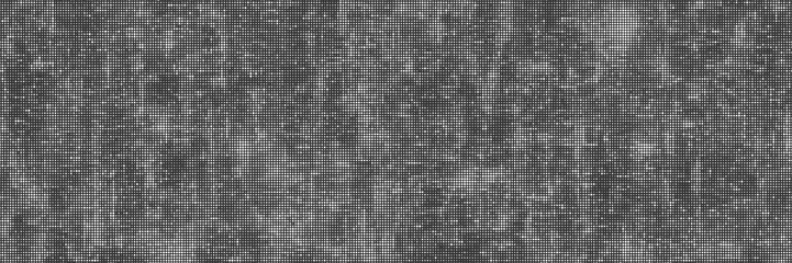 Abstract halftone dotted digital grunge Background with dots and spots. Vintage dirty dotted noise texture pattern with random circles. Chaotic pattern of dots on dark background. Vector illustration