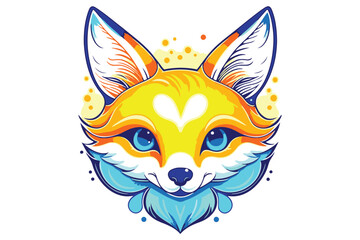 Shiny Fox Head Vector Illustration Design