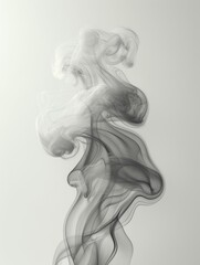 Monochrome Smoke Contrast on White Background Generative AI