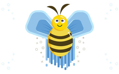 Smiley bee flat illustration