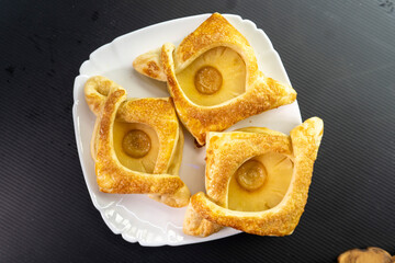 Puff Pastry Pineapple tarts. Pastry. food concept. diet