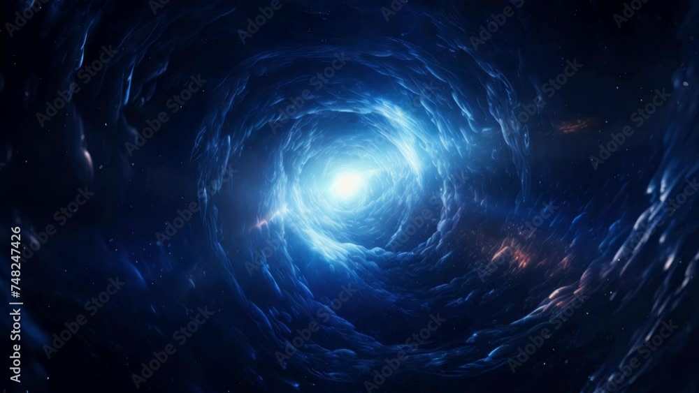 Poster a dark blue spiral with a bright light in the middle. suitable for abstract backgrounds.