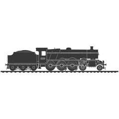 Obraz premium Silhouette train black color only full