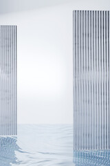 Water product display podium. 3D rendering