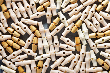 Large group of clothing buttons