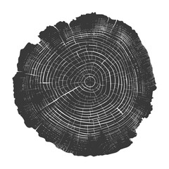 Silhouette Tree rings black color only