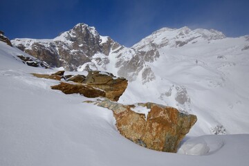 Monte Rosa, landscape with snow covered mountains