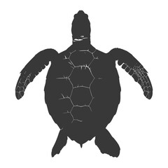 Fototapeta premium Silhouette Turtle Animal black color only full body