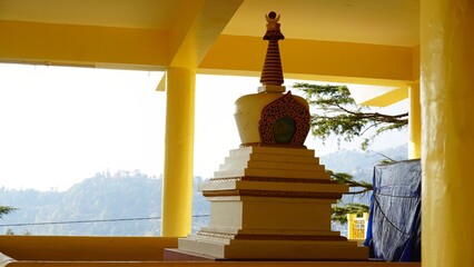 a buddha stupa in monastery