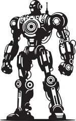 Silhouette of a  robot vector illustration 